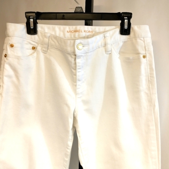 Michael Kors Jeans White Ankle Length Boot Cut Size 8 - Picture 3 of 10